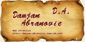 Damjan Abranović vizit kartica